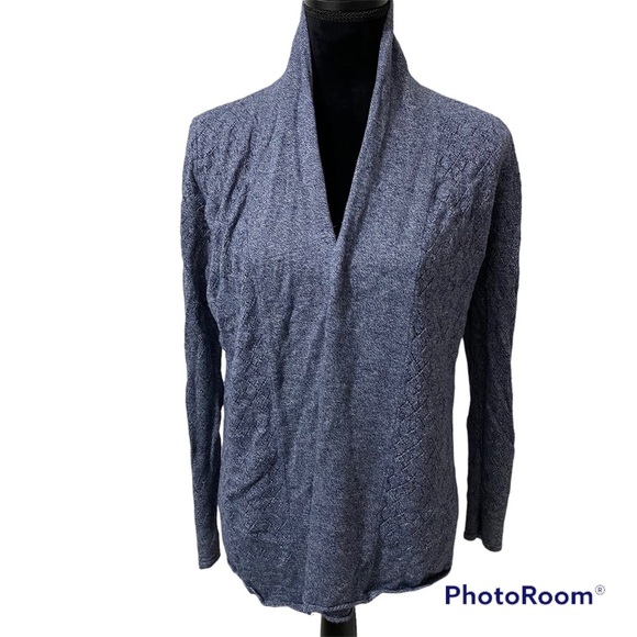 BELLDINI Woman open front Cardigan knitted Blue grey size L - Picture 1 of 6
